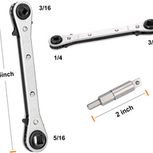 Ratchet Wrench WADEO Ratcheting Service Wrench 3/8” to 1/4” with Hex Bit Adapter for Air Conditioning, Refrigeration Equipment, Equipment Repair
