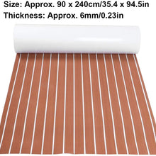 Hlyjoon EVA Boat Mat 90x240cm Marine Flooring Mat Anti-Slip Self-Adhesive Decking Strips Roll for Boat Yacht