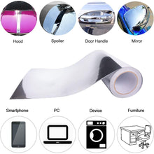 Car Vinyl Wrap Chrome Mirror Silver Self Adhesive DIY Decals Decoration 12"x60"
