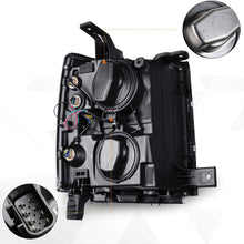 LED DRL Projector Headlight Assembly Compatible with Chevy Silverado 14-15 Headlamps with Black Housing Amber Corner