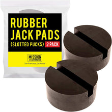 Mission Automotive 2-Pack of Rubber Jack Pads (Slotted Pucks) - Universal, Standard-Size Adapter - Frame Rail Protector Puck/Pad Keeps Pinch Weld, Paint and Metal Safe