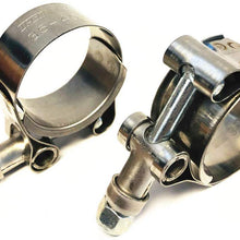 Upgr8 Stainless Steel T-Bolt Clamps Range 1.38" - 1.57" 35MM~40MM For 1" Silicone Coupler Hose (2 Pack)