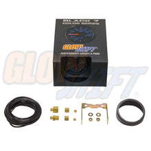GlowShift Black 7 Color 35 PSI Turbo Boost Gauge Kit - Includes Mechanical Hose & Fittings - Black Dial - Clear Lens - for Car & Truck - 2-1/16" 52mm