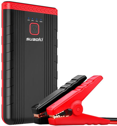 Car Battery Jump Starter, SUAOKI U3 400A Peak 8000mAh 12V Auto Battery Booster and Portable Phone Charger with Built-in LED Flashlight for Gasoline Engines up to 2.5L, UL Certified