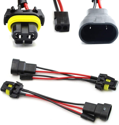 iJDMTOY (2) 9006/9005 To Bi-Xenon Solenoid Magnetic Hi/Lo Adapter Splitter Wires For Headlamp Projector Lens Retrofit