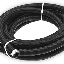 labwork Fuel Oil Gas Line Hose 5 Feet Black AN-4/AN-6 (Equivalent Tube Size Nominal OD 0.25/0.375 inch Hose ID 0.2/0.34 inch) Nylon/Stainless Steel Braided (an-4)