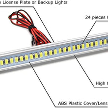 iJDMTOY 35-074-White License Plate Frame Mount 12V 24-SMD High Power Xenon White LED Rear Backup Reverse Light Kit For Car SUV Truck VAN RV