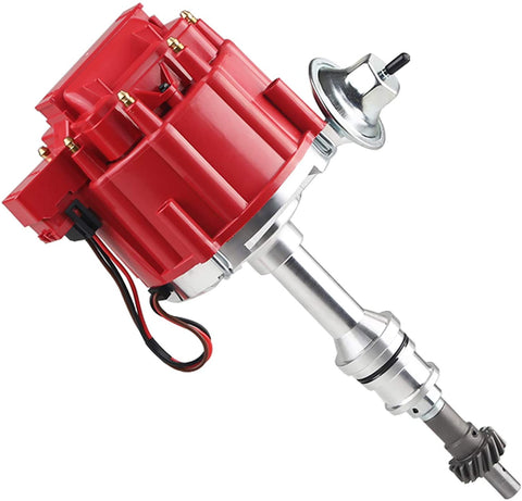 JDMON Compatible with HEI Complete Ignition Distributor 65k Coil 7500RPM BBF Ford Big Block 351C 351M 400M 429 460 Red Cap 1046013 PE332U JM6506BL