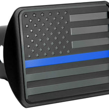 eVerHITCH USA US American Stainless Steel Flag Metal Emblem on Metal Trailer Hitch Cover (Fits 2" Receivers, Black)