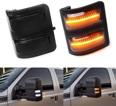 2Pcs Switchback LED Side Mirror Marker Turn Signal Light Lamp Dual color with Smoked Lens For Ford F-250 F-350 F-450 F-550 Ford Super duty 2008 2009 2010 2011 2012 2013 2014 2015 2016