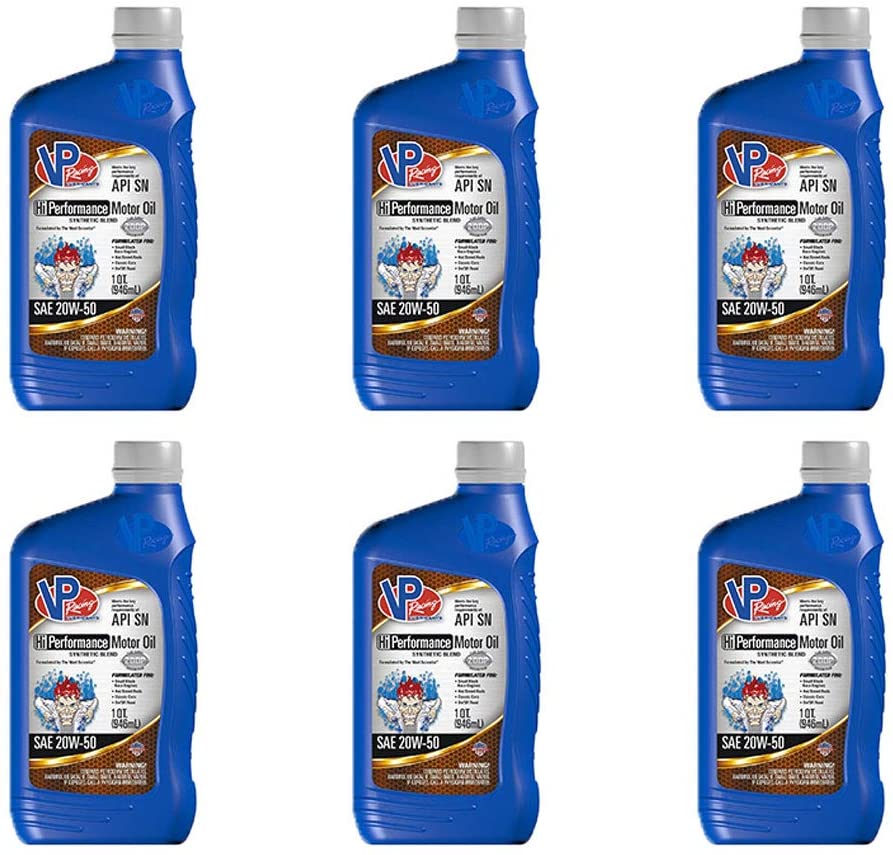 VP Racing Fuels 1 Quart 20W 50 High Performance Synthetic Motor Oil(6 Pack)