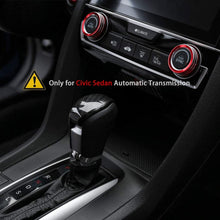 Thenice 10th Gen Civic Shift Konb Cover ABS Carbon Fiber Style Gear Shifter Knob Decorative Trim for Honda Civic Sedan 2020 2019 2018 2017 2016 - Automatic Transmission