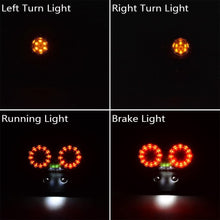 ANKIA 40-LED 40W Motorcycle Tail Light Integrated Running Lamp Brake&Turn Signal Light with License Plate Bracket for Harly Motorcycle Street Bike Cruiser Chopper (Black)