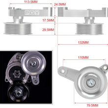 PQY Adjustable EP3 Pulley Kit Compatible with Honda 8th 9th Civic All K24 Engines with Auto Tensioner Keep A/C Installed