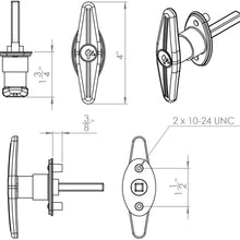 Bauer Truck Cap, Topper, Camper Locking T-Handle - T-311 - Clockwise | Keyed with J327 Key