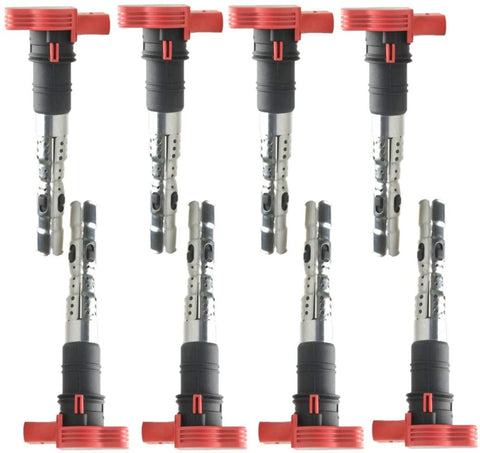 Set of 8 Ignition Coils Pack for Audi A8 Quattro 2003-2006 A6 Quattro Allroad Quattro S4 V8 4.2L