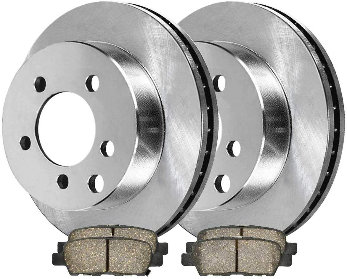 AutoShack CBO41350905CMU Rear Brake Rotors and Ceramic Pads