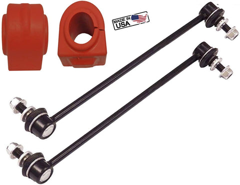 4PC Front Sway Bar Links + Front Bushings FITS Chevrolet Traverse GMC Acadia Buick Enclave Saturn Outlook