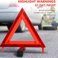 MYSBIKER Emergency Safety Warning Triangles, DOT Approved Reflective Warning Road Safety Triangle Kit with Case 3 Pack Identical to: United States FMVSS 571.125
