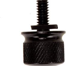 1/4"-20 Thread Harley Davidson Billet Aluminum Seat Quick Mount Bolt Screw Cap With Knurled Sides BLACK