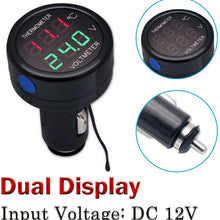 Car Temperature Clock Universal Auto Dashboard Digital Clocks with Blacklight And LCD Screen Adjustable Vehicle Temperature Gauge Support 12h/24h Transformation Modes-Thermometer Voltmeter C