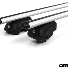 OMAC Automotive Exterior Accessories Roof Rack Crossbars | Aluminum Silver Roof Top Cargo Racks | Luggage Ski Kayak Bike Carriers Set 2 Pcs | Fits Hyundai Santa Fe 2019-2021