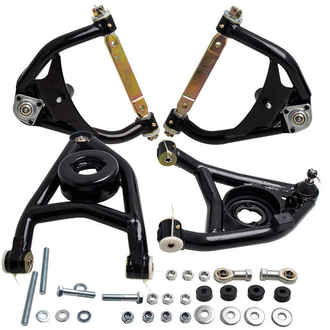 Tuningsworld Front Tubular Upper/Lower Control Arms for Chevrolet for Buick for GMC for Oldsmobile for Pontiac Heavy Duty A-Arms Set