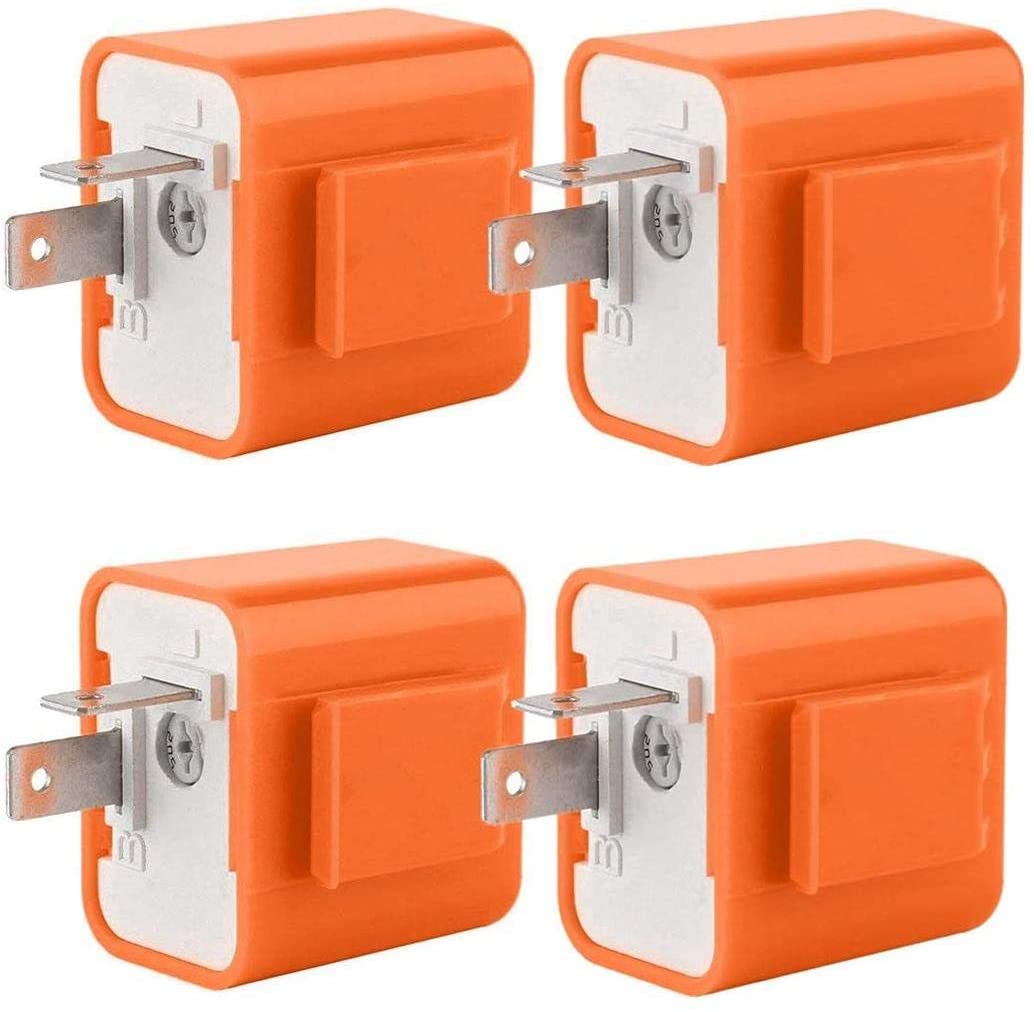 4 Pack 12V 2-Pin Motorcycle Flasher Relay, Turn Signal LED Flasher Relay, Hyper Indicator Flash