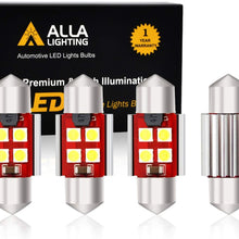 Alla Lighting 800 Lumens DE3175 DE3021 DE3022 LED Bulb CAN BUS Xtreme Super Bright 6000K Xenon White 31mm(1.25") 3030 SMD Interior Festoon Dome/Map/Trunk/Glove Box/Door Lights Replacement(Pack of 4)