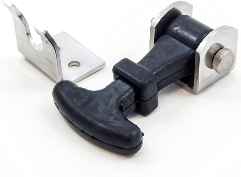 4 Piece Kit Rubber T Handle Latch Catch Hold-Down 2.5 Inch Mini Easy Grip Draw Stainless Steel Brackets Hardware Replacement 2 1/2 Compartment Trailer Tool Box RV Battery Box Tiedown Rust Free