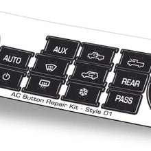OxGord AC Dash Button Repair Kit - Original Design & Made in USA - Best for Fixing Ruined Faded A/C Control Buttons - Decal Replacement Fits Select 07-14 GM Vehicles - Car SUV Van Truck Accessories