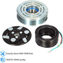 AUTEX A/C Compressor Clutch Coil Assembly Kit Replacement for Civic 1.7L 2002 2003 2004 2005 Air Conditioning Repair Kit Plate Pulley Bearing Coil