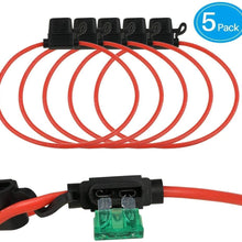 BNTECHGO 10 Pack 12 AWG Inline Fuse Holder for 30A ATC/ATO Blade Automotive Fuse 15.74 inches(40 CM)