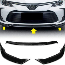 S SIZVER Signature 3PCS Painted Black Style Front Lower Bumper Body Kit Spoiler Lip Compatible with 2019-2020 CorollaDo Not Fit Hatchback/5DR