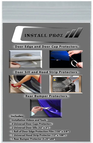 Install Proz Self-Healing Clear Paint Protection Bundle-12 x108 Hood Strip, Door Edge, Door Cup, Door Sill, and R-Bumper Protectors