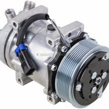 AC Compressor & 119mm 8 Groove A/C Clutch Replaces Sanden SD7H15 4822 w/ 12v Clutch Switch - BuyAutoParts 60-02313NA New