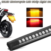 Partsam 2PCS 17LED Amber Red Motorcycle LED Turn Signal Tail Brake License Plate Light Flexible Indicator Running Light Strip for Motorcycle Bike ATV Scooter Car RV SUV