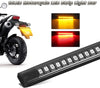 Partsam 2PCS 17LED Amber Red Motorcycle LED Turn Signal Tail Brake License Plate Light Flexible Indicator Running Light Strip for Motorcycle Bike ATV Scooter Car RV SUV