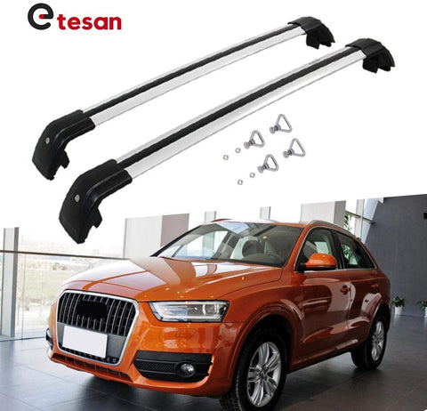 2 Pieces Cross Bars Fit for Audi Q3 2016 2017 2018 2019 2020 2021 Silver Cargo Baggage Luggage Roof Rack Crossbars