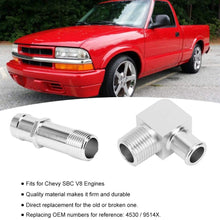 Heater Hose Adapter Fits for Chevy SBC V8 Engines,Aluminum Heater Hose Fitting 3/4in Water Pump 5/8in 90 Degrees OE:9514X Replacement