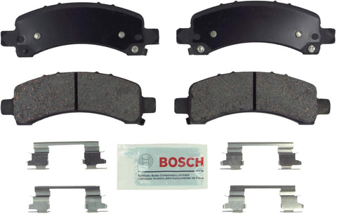 Bosch BE974H Blue Disc Brake Pad Set with Hardware for Select 2003-15 Chevrolet Express and GMC Savana Vans - REAR