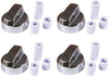 4YourHome C 4-Pack Silver Chrome Generic Universal Control Knob w/12 Adapters