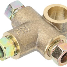 T-Shap Brake Line Tee Hose Connector 3 Way Adapter wiht 3 Male Nuts Short Union M10 3/16in Pipe 10mm