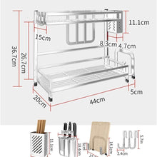 Chenbz Kitchen Shelf Kitchen Shelf Dish Rack Drain Rack Stainless Steel Double Layer Storage 44 20 36cm