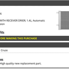 A/C Condenser with receiver Drier - Compatible with 2011-2015 Chevy Cruze 1.4L