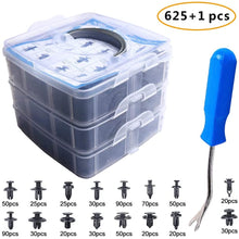 EZYKOO 625Pcs Car Push Retainer Clips & Plastic Fasteners Kit - 16 Most Popular Sizes Auto Push Pin Rivets Set Nylon Bumper Fender Rivets Clips Door Trim Panel Clips Compatible with GM Toyota Honda