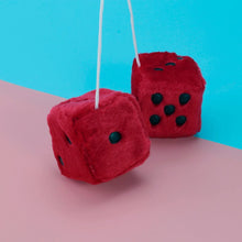 WINOMO 2.8 Inch Red Fuzzy Dice Auto Car Rearview Mirror Hanging Accessories for Car Decoration