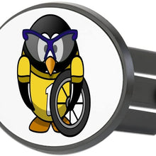 Oval Hitch Cover Little Round Penguin - Cyclist in Yellow Jersey