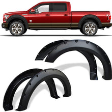 Fender Flares Kit Compatible for 2004-2008 Ford F150 Styleside, 2006-2008 Lincoln Mark LT, Dura-Flex Material Textured Matte Black Finish Front Rear Wheels Pocket Rivet Style