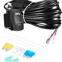 NOVSIGHT LED Light Bar Wiring Harness Kit 14AWG Heavy Duty 12V 5Pin Rocker Laser On Off Waterproof Switch Power Relay Blade Fuse-1 Lead,2 Years Warranty